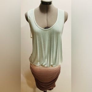 Young Fabulous & Broke Ombré Tie Dye Ruched Dress Aqua White Violet